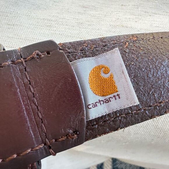 Carharrtt Brown Leather Men’s Belt 42 - Picture 7 of 7
